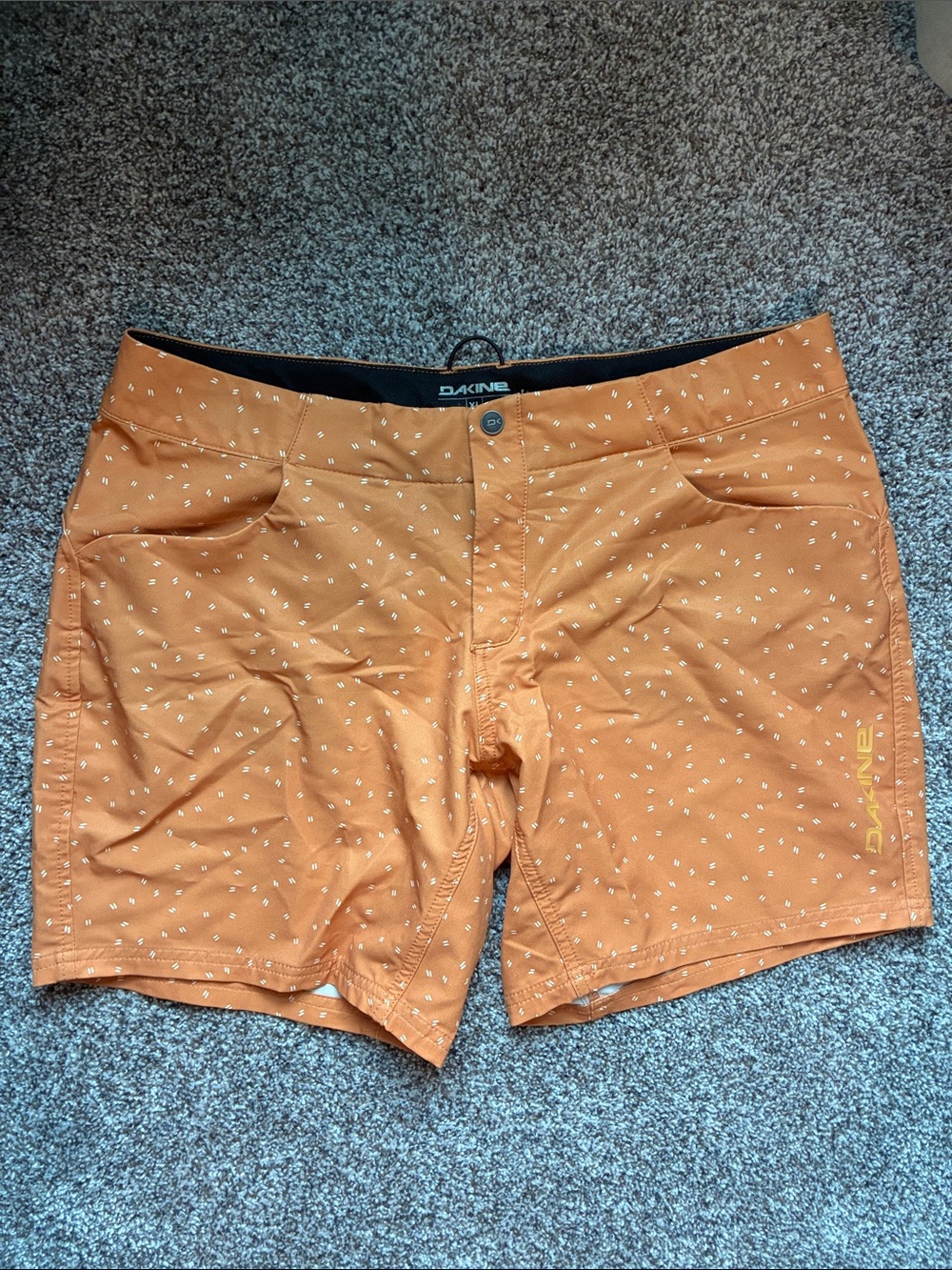Dakine Orange Printed Mountain Bike Shorts
